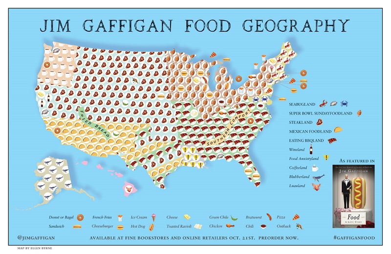 Jim Gaffigan food map