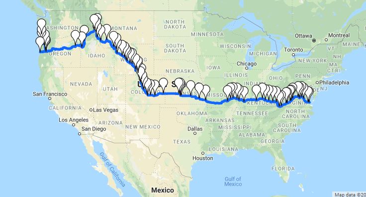 Transamerica route map